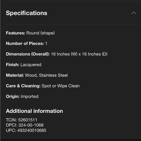 *SOLD*Hearth & Hand Round Tray - Picture 4 of 4